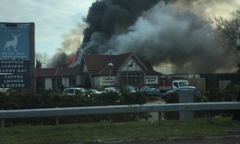 Fire breaks out at Norfolk hotel