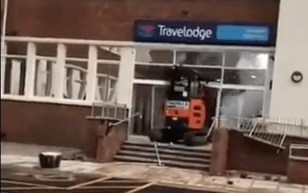 Builder destroys new Travelodge reception over pay dispute