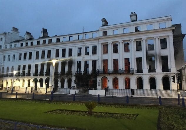 Claremont hotel fire: Part of the historic building collapses